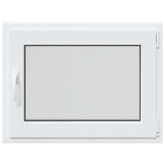 Basement Window Internal Colour RISOR 50 x 50 cm Tilting and Turn Right White Two-layer 80 cm 50 cm
