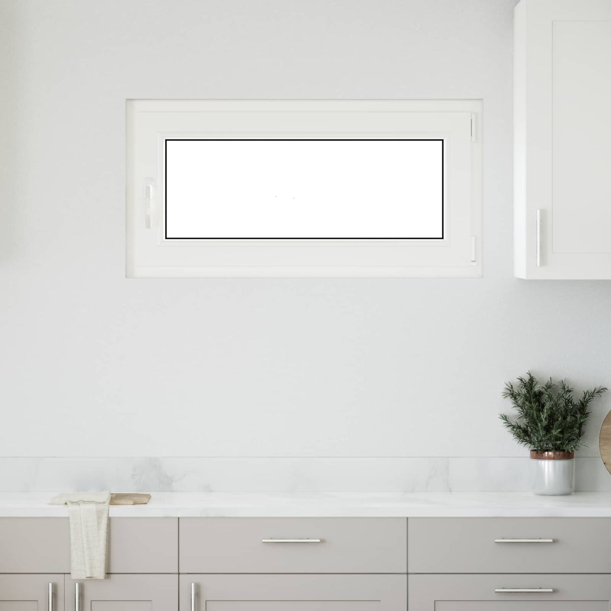 Basement Window Internal Colour RISOR 50 x 50 cm Tilting and Turn Right White Two-layer 100 cm 50 cm
