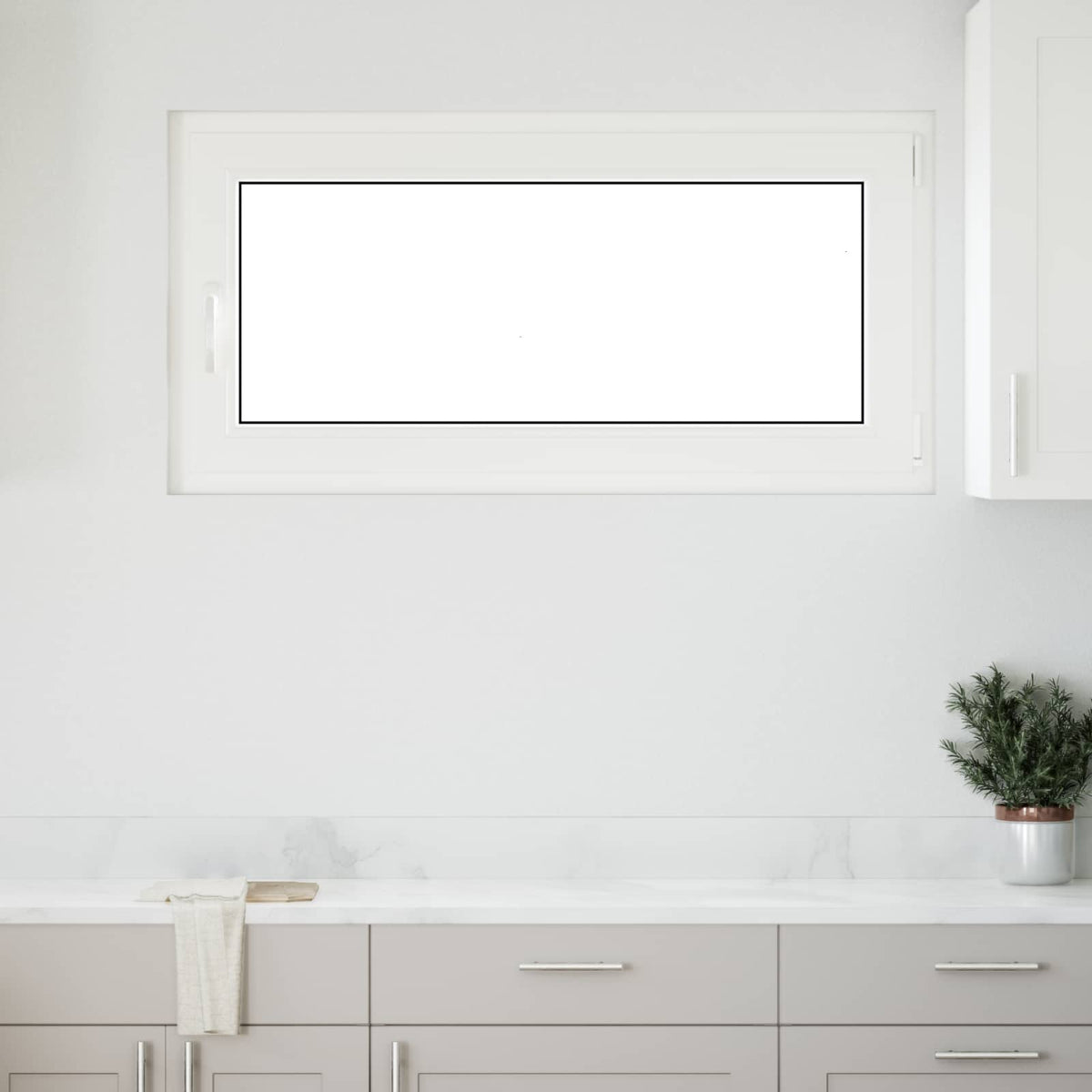 Basement Window Internal Colour RISOR 50 x 50 cm Tilting and Turn Right White Two-layer 120 cm 60 cm