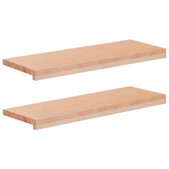 vidaXL Stair Treads 2 pcs 80 x 30 x 2 cm Natural Solid Beech Wood 1