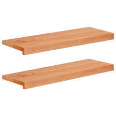 vidaXL Stair Treads 2 pcs 80 x 25 x 2 cm Varnish Solid Beech Wood 1
