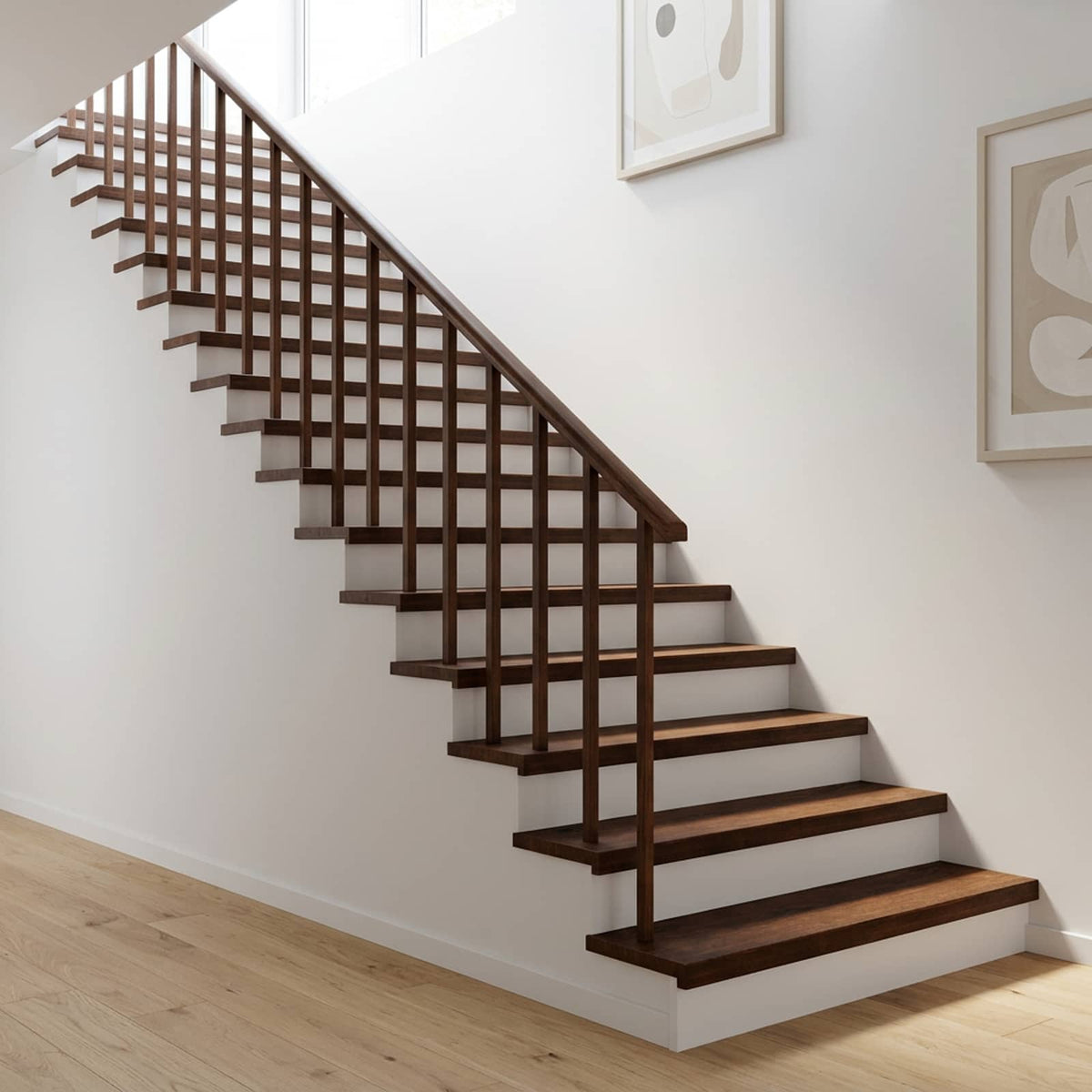 Stair Treads Solid Beech Wood Depth Dark Brown