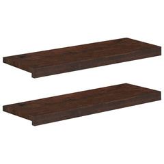 vidaXL Stair Treads 2 pcs 80 x 25 x 2 cm Dark Brown Solid Beech Wood 1