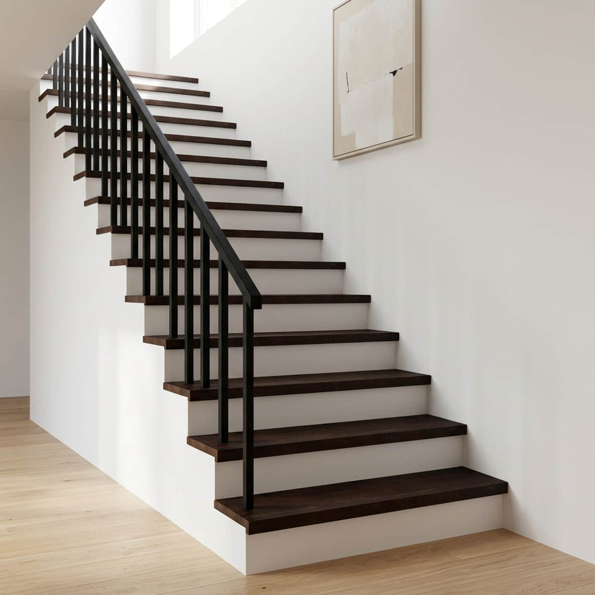 Stair Treads Solid Beech Wood Depth Dark Brown