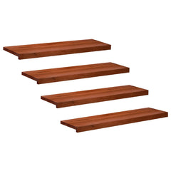 Stair Treads Solid Beech Wood Depth 25 cm 4 pcs Brown 90 cm