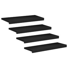 Stair Treads Solid Beech Wood Depth 25 cm 4 pcs Black 80 cm