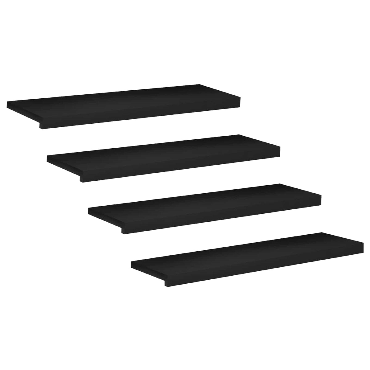 Stair Treads Solid Beech Wood Depth 30 cm 4 pcs Black 90 cm