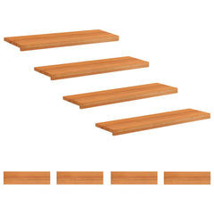 Stair Treads Solid Beech Wood Depth 25 cm 8 pcs Light Brown 90 cm