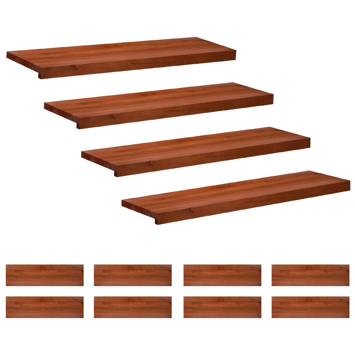 Stair Treads Solid Beech Wood Depth Brown