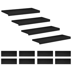 Stair Treads Solid Beech Wood Depth 30 cm 12 pcs Black 70 cm