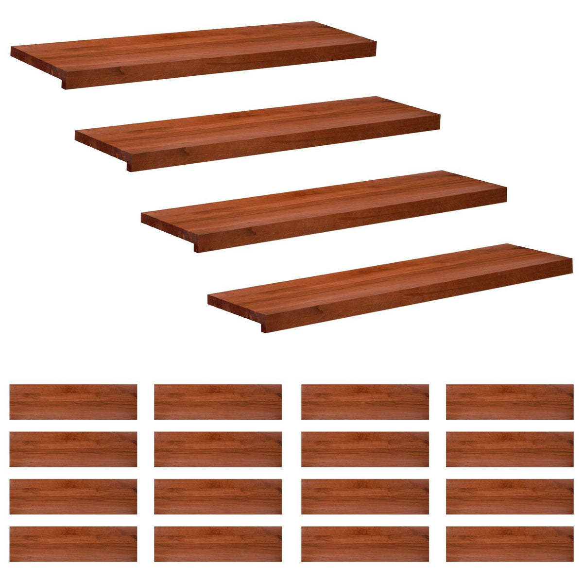 Stair Treads Solid Beech Wood Depth 25 cm 20 pcs Brown 90 cm