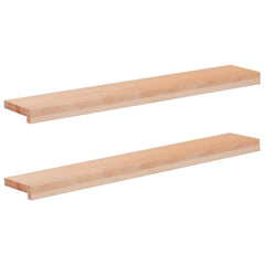 vidaXL Window Sills 2 pcs Natural 90 x 15 x 2 cm Solid Beech Wood 1