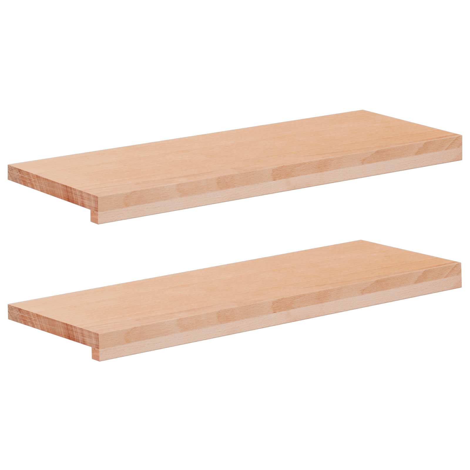vidaXL Window Sills 2 pcs Natural 80x 30 x 2 cm Solid Beech Wood 1