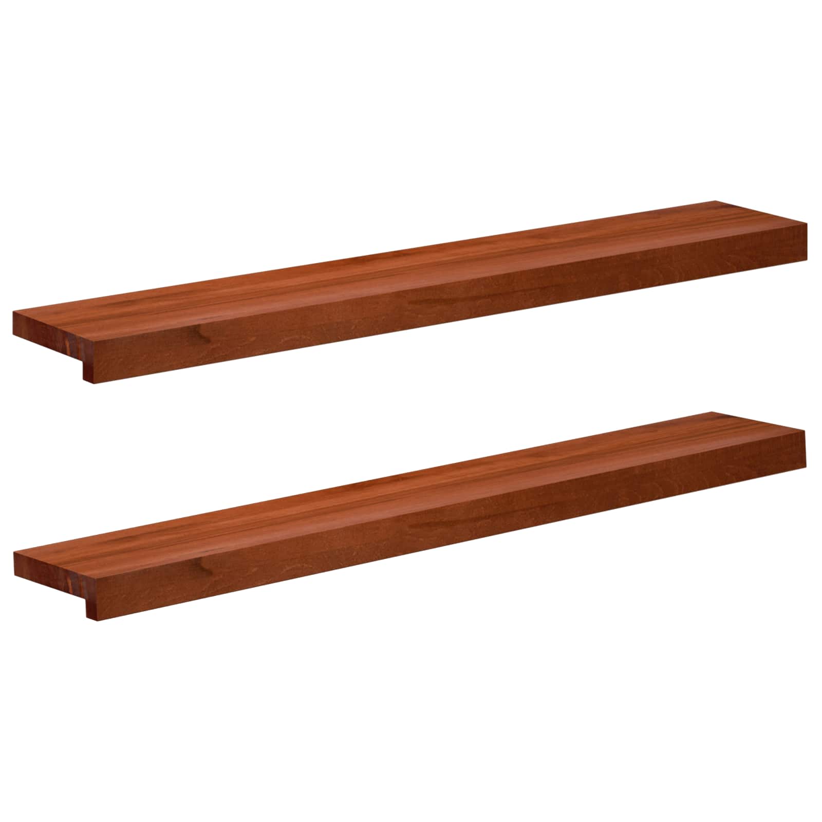 vidaXL Window Sills 2 pcs Brown 100 x 20 x 2 cm Solid Beech Wood 1