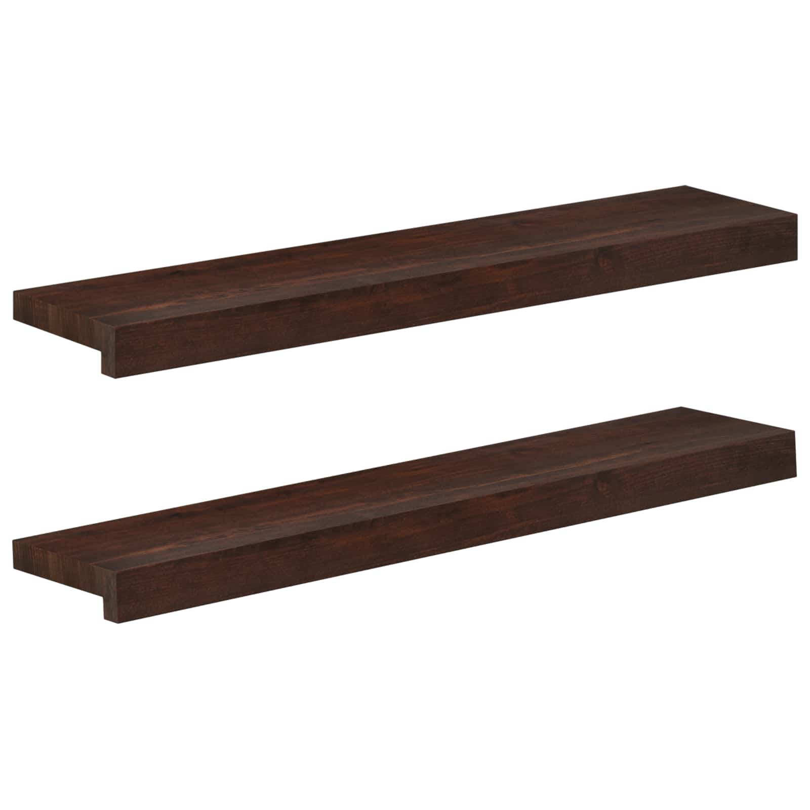 vidaXL Window Sills 2 pcs Dark Brown 70 x 15 x 2 cm Solid Beech Wood 1