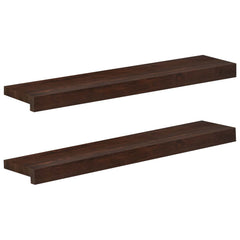vidaXL Window Sills 2 pcs Dark Brown 70 x 15 x 2 cm Solid Beech Wood 1