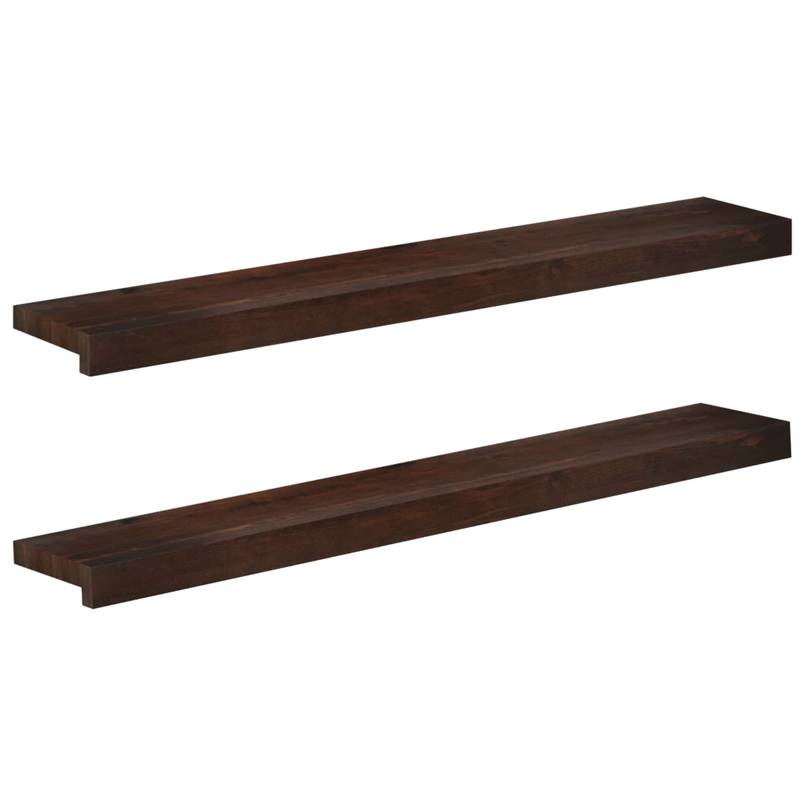 vidaXL Window Sills 2 pcs Dark Brown 100 x 20 x 2 cm Solid Beech Wood 1