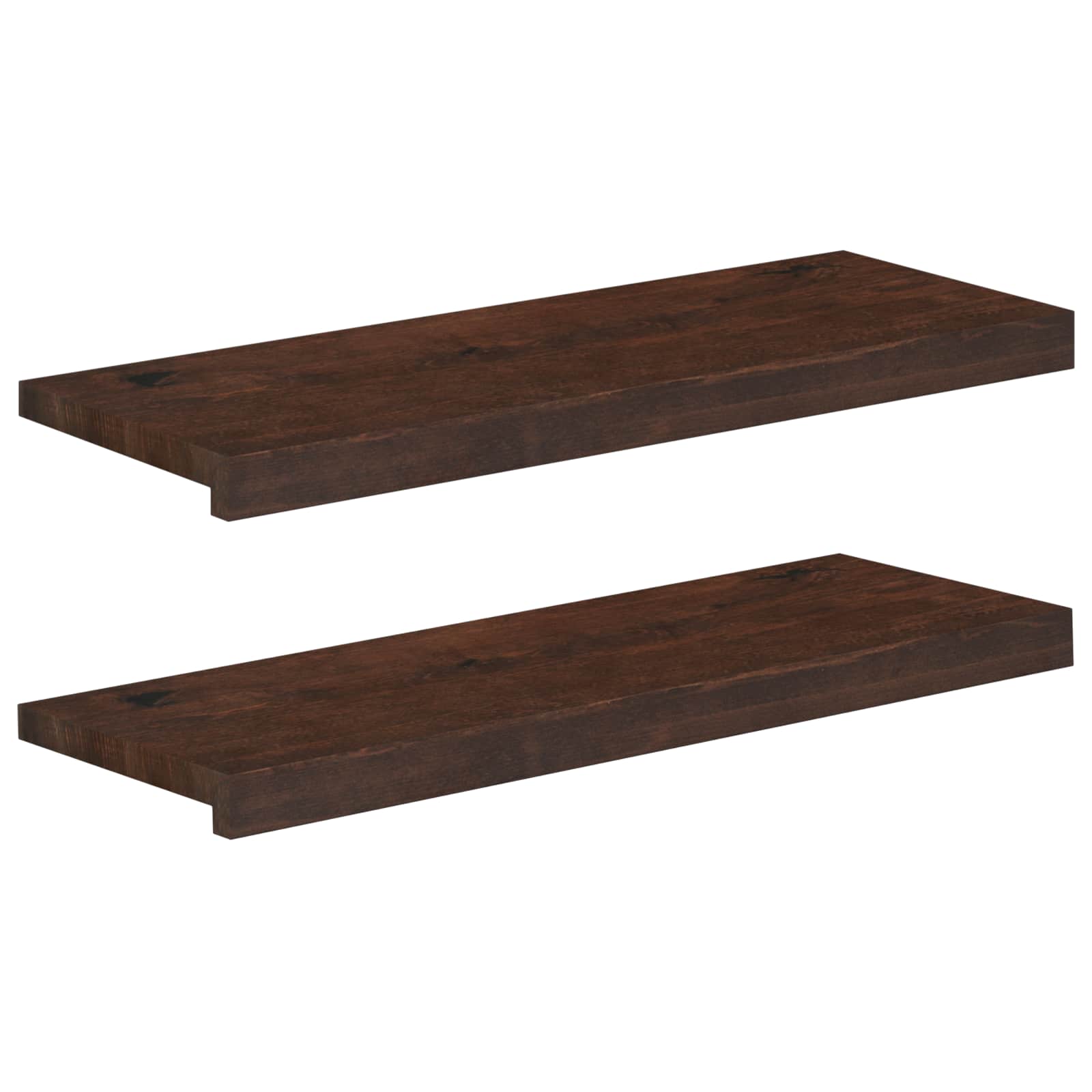 vidaXL Window Sills 2 pcs Dark Brown 80x 25 x 2 cm Solid Beech Wood 1