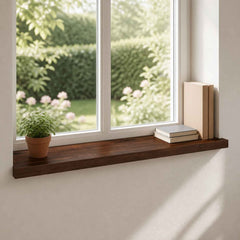 Window Sills 2 pcs Solid Beech Wood Depth 40 cm Dark Brown 70 cm