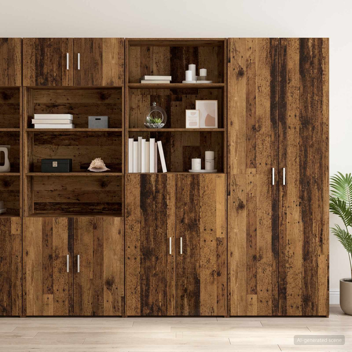 Highboard 70x42,5x185 cm Engineered Wood Old wood 70 x 42.5 x 185 cm