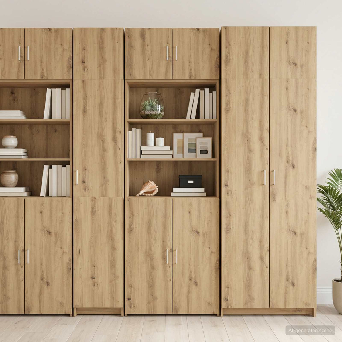 Storage Cabinet 70x42.5x225 cm Engineered Wood 2 Doors 2 Shelves Artisan oak 70 cm
