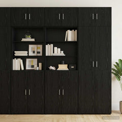 Storage Cabinet 70x42.5x225 cm Engineered Wood 2 Doors 2 Shelves Black oak 70 cm
