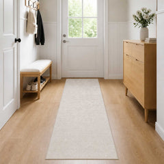 vidaXL Rug Cream 100 x 150 cm 100% Polyester 3 mm Washable 1