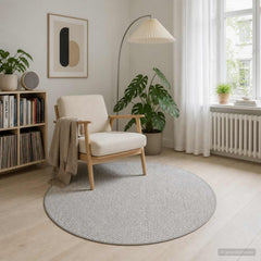 vidaXL Rug Grey Ø 120 cm 100% Polyester 3 mm Washable 1