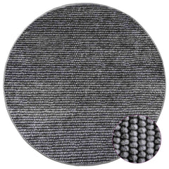 vidaXL Rug Anthracite Ø 120 cm 100% Polyester 3 mm Washable 3