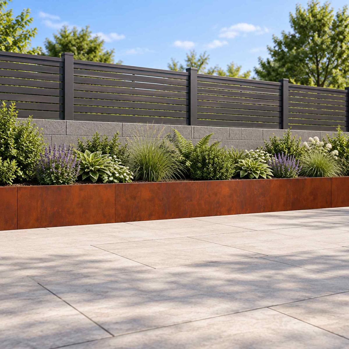 Retaining Wall 100 x 12 x 30 cm Steel 4 pcs Weathering steel