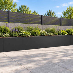 Retaining Wall 60 x 12 x 40 cm Steel 4 pcs Black