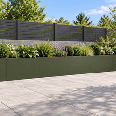 Retaining Wall 60 x 12 x 40 cm Steel 4 pcs Olive green