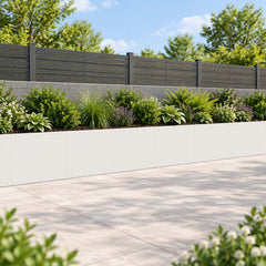 Retaining Wall 40 x 12 x 40 cm Steel 6 pcs White
