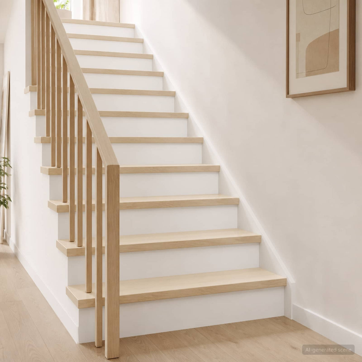 Stair Tread Solid Oak Wood Depth 25 cm 2 pcs White 70 cm