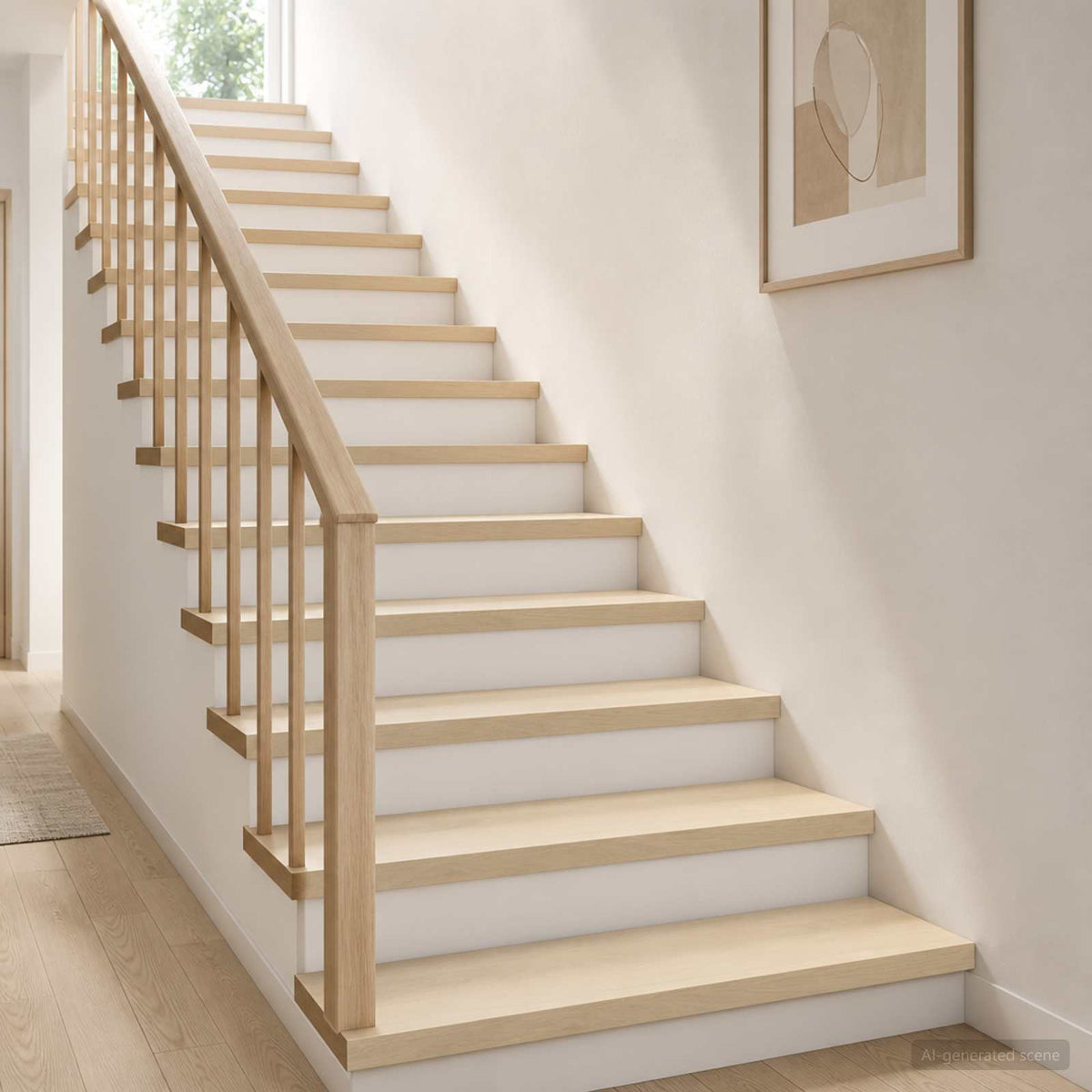 Stair Tread Solid Oak Wood Depth 25 cm 4 pcs White 70 cm