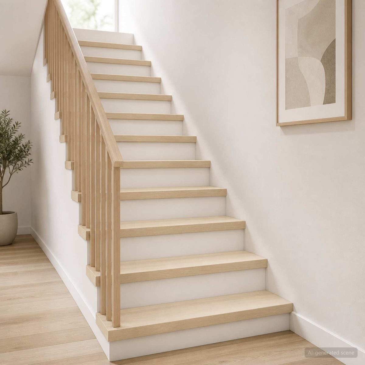 Stair Tread Solid Oak Wood Depth 25 cm 4 pcs White 100 cm