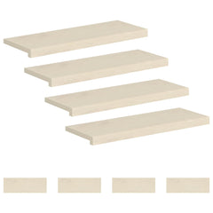 Stair Tread Solid Oak Wood Depth 25 cm 8 pcs White 80 cm