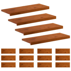 Stair Tread Solid Oak Wood Depth 30 cm 16 pcs Brown 80 cm