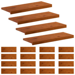 Stair Tread Solid Oak Wood Depth Brown