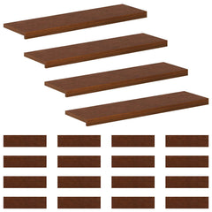 Stair Tread Solid Oak Wood Depth 30 cm 20 pcs Dark Brown 100 cm