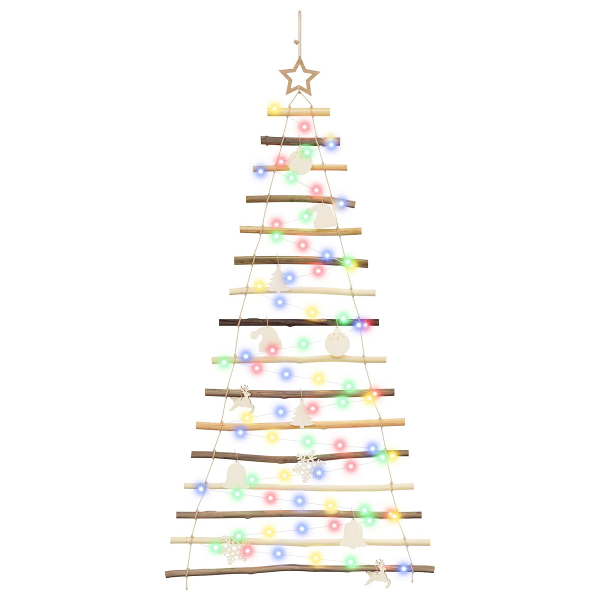 vidaXL Hanging Christmas Tree 150 cm 80 LEDs Multicolour 4