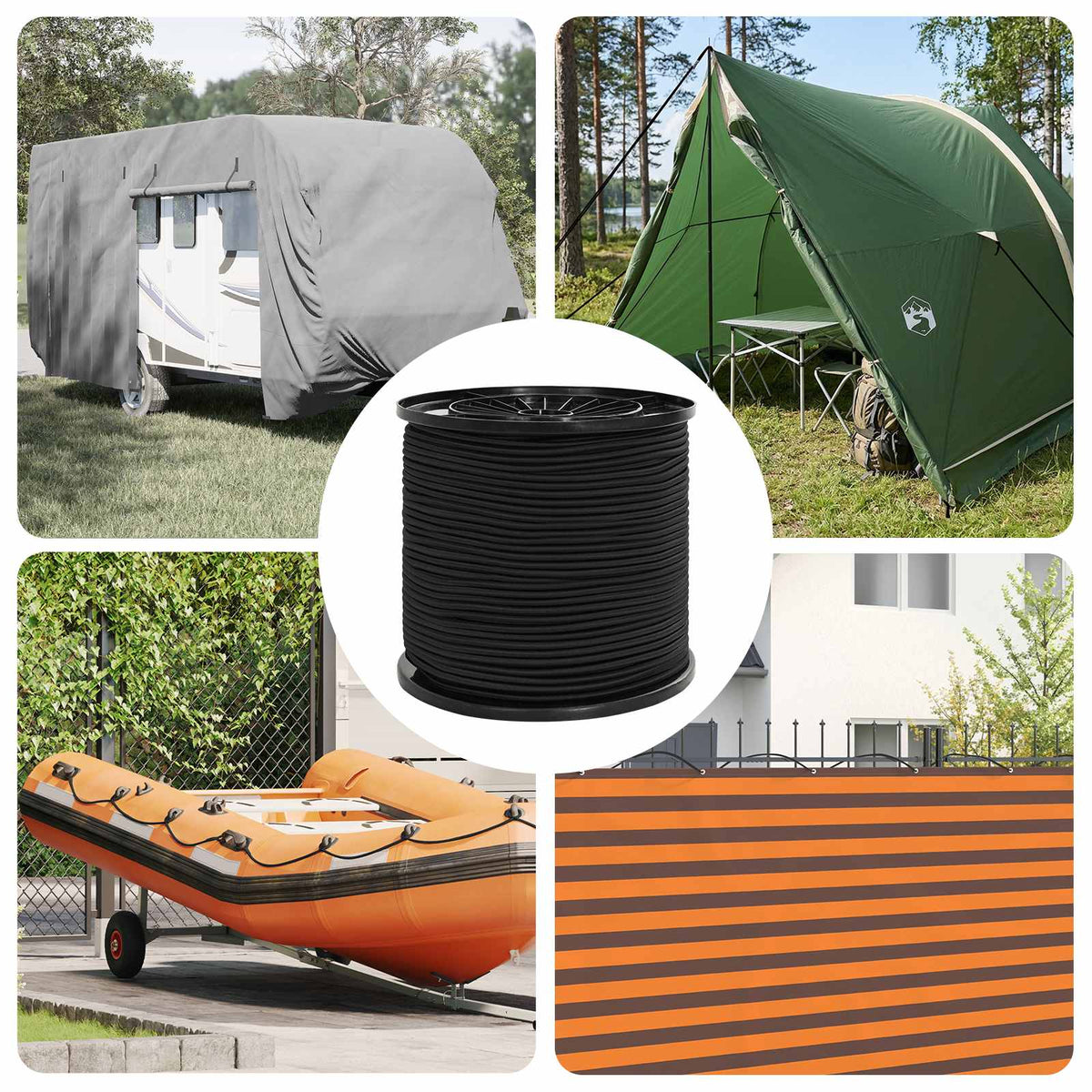 Bungee Cords PP Rubber Black