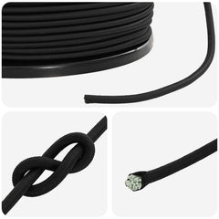 Bungee Cords 40 mm PP and Rubber Black 250 m 6 mm
