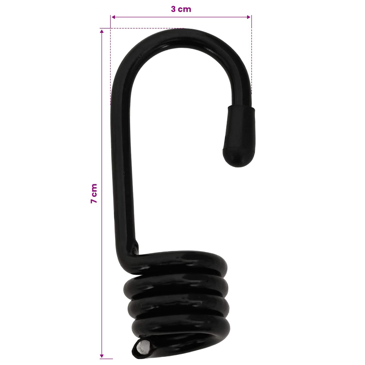 Bungee Cords with Hooks 40 mm PP and Rubber Black and White 8 mm