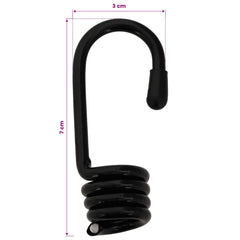 Bungee Cords with Hooks 40 mm PP and Rubber Black and White 8 mm