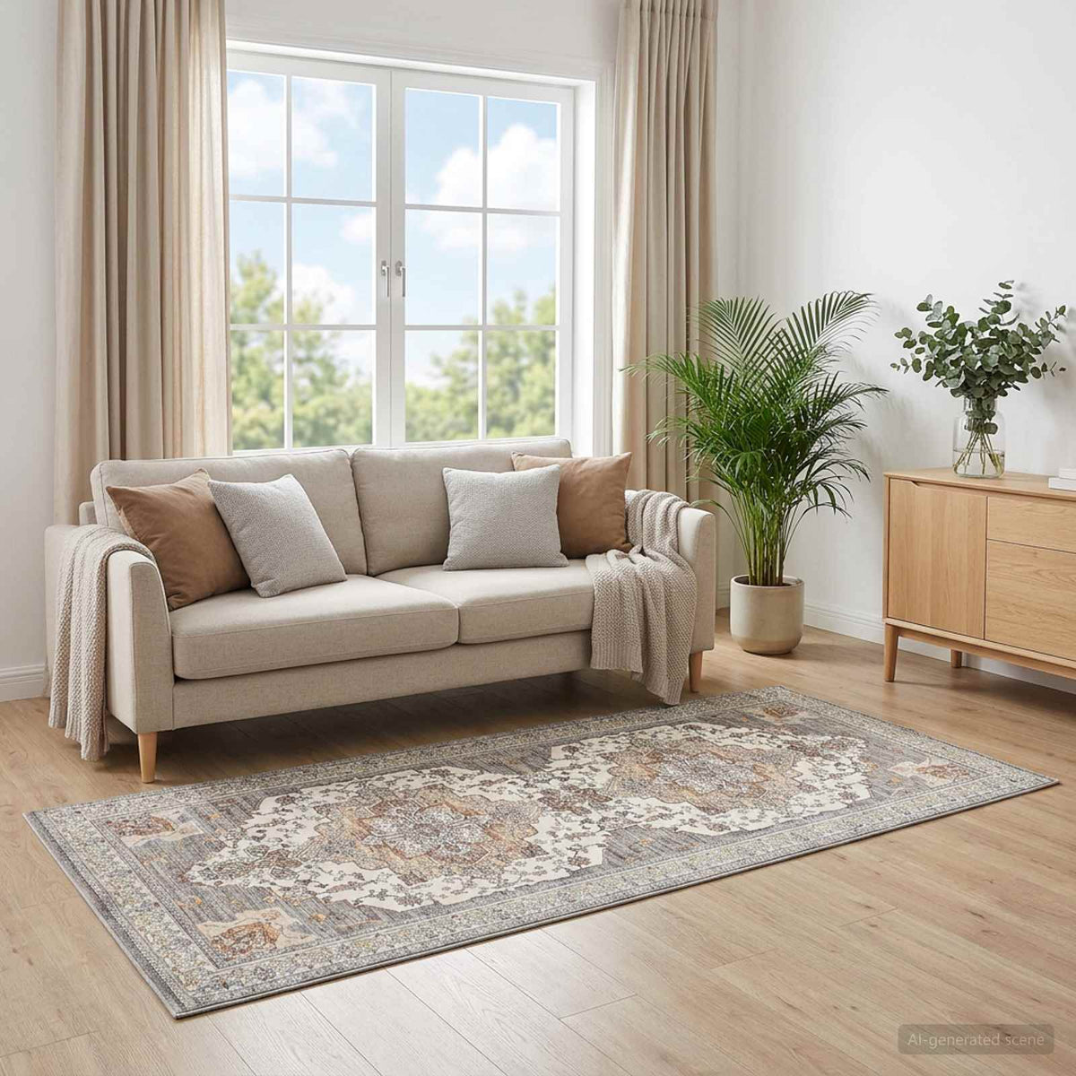 Rug Runner ORIZ 1150 gsm Width 80 cm Length 200 cm Beige