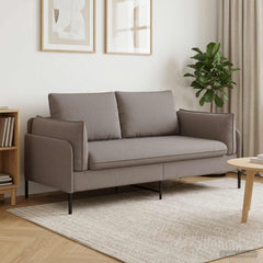 Sofa 188 x 81 x 89 cm Fabric 2-Seater Taupe