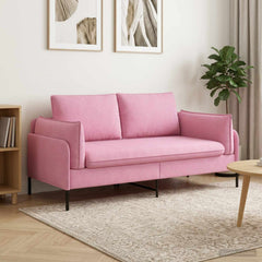 Sofa 188 x 81 x 89 cm Fabric 2-Seater Pink