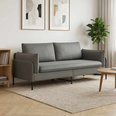3-Seater Sofa 222 x 81 x 89 cm Velvet 180 cm Dark grey
