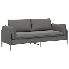 3-Seater Sofa 222 x 81 x 89 cm Velvet 180 cm Dark grey